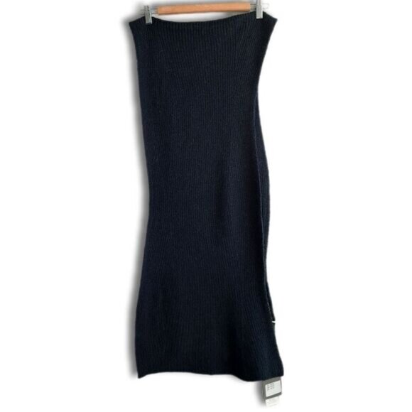 NOTE DI ANITA Wool Cashmere Blend Knit Chunky Large Scarf Wrap Navy Blue - Picture 5 of 10